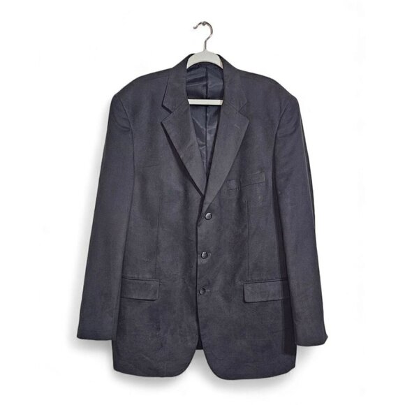 Stafford micro-polyester suede dark gray 44L blazer sport coat - Picture 1 of 7